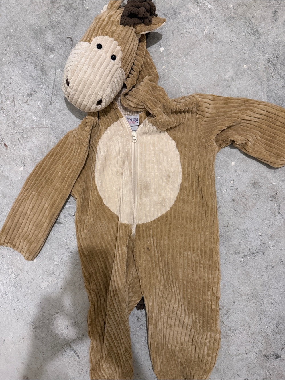 Kids Plush Brown Horse Costume with Hood